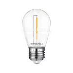 ETRON Світлодіодна лампа E27 Filament 1Вт 2500K S14 прозорий пластик