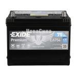 АКБ Азія 75-А/Ч (Exide) (Premium) (R+) 630A (270x172x222мм.)