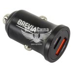 Зарядне для портативних пристроїв 12-24V (Brevia) 1USB-A, 1USB-C, 38W, Дисплей