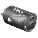 Зарядне для портативних пристроїв 12-24V (Brevia) 2USB-C, 40W