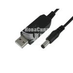 Кабель перехідник USB для живлення роутера 5v-9v чорний (КНР) (5.5х2.1мм. 1м.)