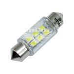Лампочка 2-ох цокольна LED T11_C5W LEDS біла 6-діодів 24V-5Вт SV8.5-8 36мм. (Solar)(упак.-10шт.)