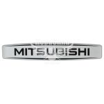 Наклейка з написом Mitsubishi (срібне тло) (силікон) 12х2,2