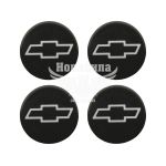 Наклейка Chevrolet на ковпаки (силікон) чорна діам. 5х5