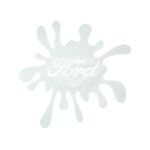 Наклейка Клякса Ford (біла) 12х11