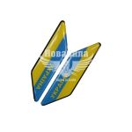 Наклейка з написом Україна (синьо-жовте тло) (силікон) 11х2,9