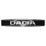 Наклейка з написом Dacia (чорне тло) (силікон) 12х2,2