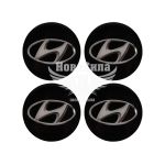 Наклейка Hyundai на ковпаки (силікон) чорна діам. 5х5