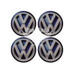 Наклейка VW на ковпаки (синя) (силікон) діам. 5х5