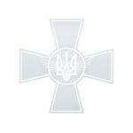 Наклейка Хрест з тризубцем (біла) 15х15