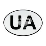 Наклейка UA (овал на срібному тлі) (силікон) 8,3x5,6