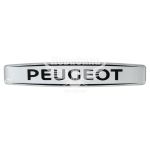 Наклейка з написом Peugeot (срібне тло) (силікон) 12х2,2