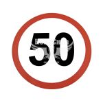 Наклейка обмежувач швидкості (50) діам.12,2