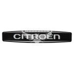 Наклейка з написом Citroen (чорне тло) (силікон) 12х2,2