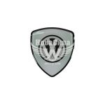 Наклейка логотип Volkswagen в формі щита (силікон) 6х5,3