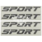 Наклейки на ручки зовнішні з написом Sport срібні 4шт. 12х1,2
