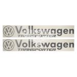 Наклейка на бік авто з написом Volkswagen Transporter (срібна) 95х15