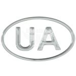 Наклейка UA (силікон) срібло 8x5
