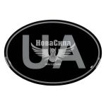 Наклейка UA (овал на чорному тлі) (силікон) 8,3x5,6