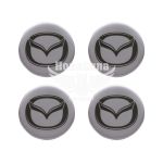 Наклейка Mazda на ковпаки (силікон) срібна діам. 5х5