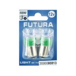 Лампочка 1-но конт. груша зелена LED SMD 12V 6-діодів R8W BA15s (Futura) (к-т.-2шт.)