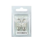 Лампочка 2-ох цокольна LED T11_C8W SMD синя 6-діодів 12V-0,7Вт SV8.5-8 28мм. (Futura) (к-т.-2шт.)