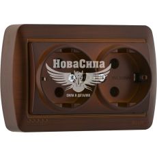 LEZARD DEMET Розетка подвійна з/з, античний кедр