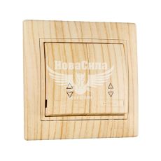 LEZARD MIRA Вимикач прохідний подвійний, дуб вибілений матовий