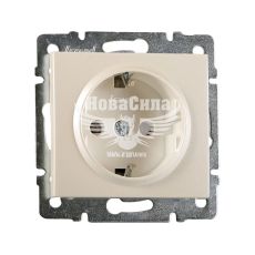 LEZARD RAIN Розетка одинарна з/з ПБТ, крем, (без рамки)
