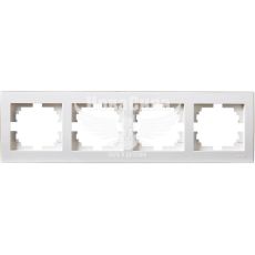 LEZARD RAIN Рамка 4-я горизонтальная, белый с боковой вставкой