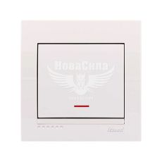 LEZARD DERIY Вимикач одинарний з підсвіткою, білий