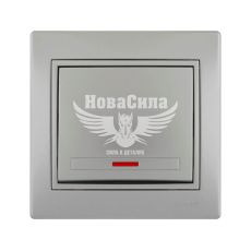 LEZARD MIRA Вимикач одинарний з підсвіткою, сірий металік