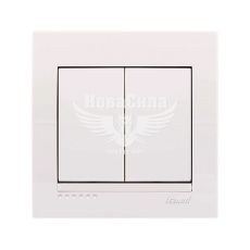 LEZARD DERIY Вимикач подвійний, білий