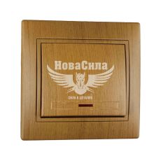 LEZARD MIRA Вимикач одинарний з підсвіткою, дуб класичний матовий