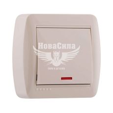 LEZARD DEMET Вимикач одинарний з підсвіткою, крем