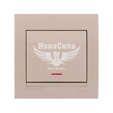 LEZARD DERIY Вимикач одинарний з підсвіткою, крем