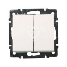 LEZARD RAIN Вимикач подвійний, білий, без рамки