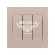 LEZARD DERIY Вимикач потрійний, крем