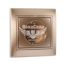 LEZARD MIRA Розетка одинарна з/з, світло-коричневий перламутр