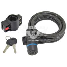 Замок велосипедний (Greys) трос 10x1500мм на ключ