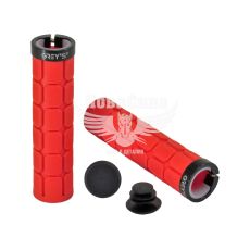 Гріпси на кермо велосипеда (Greys) гумові, затискач 1 шт, довжина 130 мм, червоні