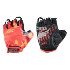 Рукавиці (Greys) дитячі, розмір 7-8, короткі пальці, гелеві вставки чорні/червоні