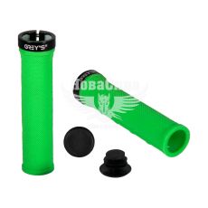 Гріпси на кермо велосипеда (Greys) гумові, затискач 1 шт, довжина 130 мм, салатові