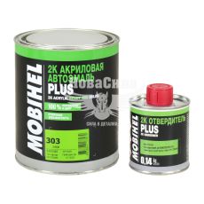 Автофарба акрилова (HELIOS Mobihel) +303 Хакі 0,8кг. + затверджувач до фарби акріл 2К 0,14л. (плюс)