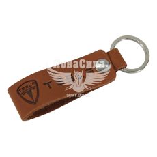 Брелок на ключі Tesla коричневий (Україна) (шкіра)