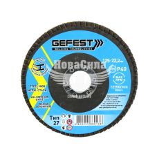 Диск шліфувальний пелюстковий 125x22мм P40 (Gefest) (Т27)