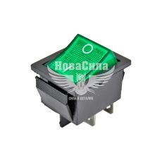 Кнопка (выключатель) универ. 1-полож. / 4 вых. (зеленая) широкая