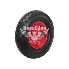 Колесо 4.00-8.00 без віськи (Квітка PRO) 20мм 4PR, Червоний диск (тачка)