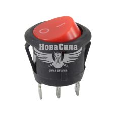 Кнопка (выключатель) универ. 1-полож. / 3 вых. (красная) круглая