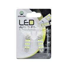 Лампочка 2-ох цокольна LED T11_C5W SMD біла 9-діодів 12V-5Вт SV8.5-8 36мм. (Zollex) (к-т.-2шт.)